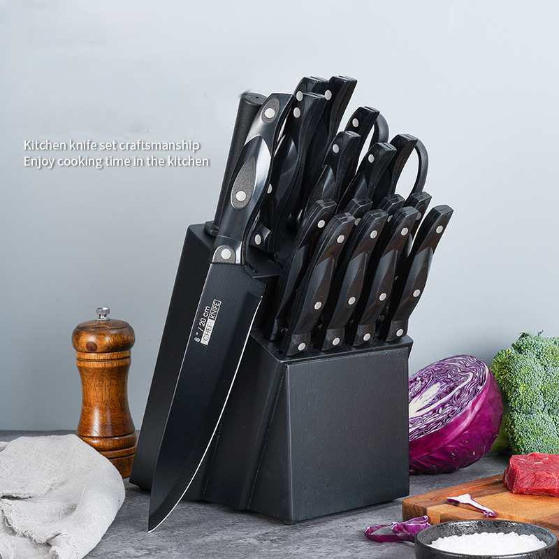 19-Piece Ultra-Sharp Kitchen Knife Set with Block Main image