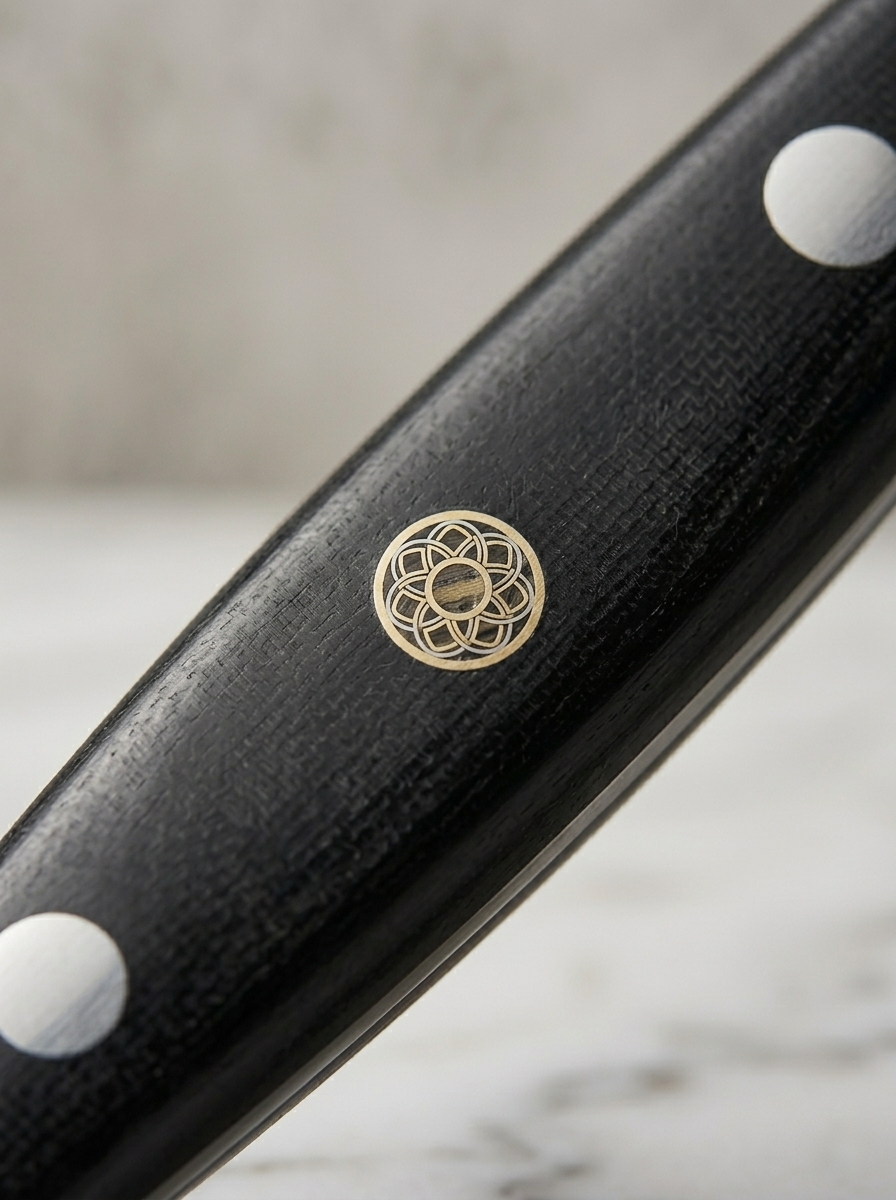 5.5 Inch 67-Layer Damascus Steel Multipurpose Utility Knife, Black Micarta Handle with Decorative Brass Flower Rivet, Premium Small Kitchen Paring Knife with Luxury Wooden Gift Box Secondary image