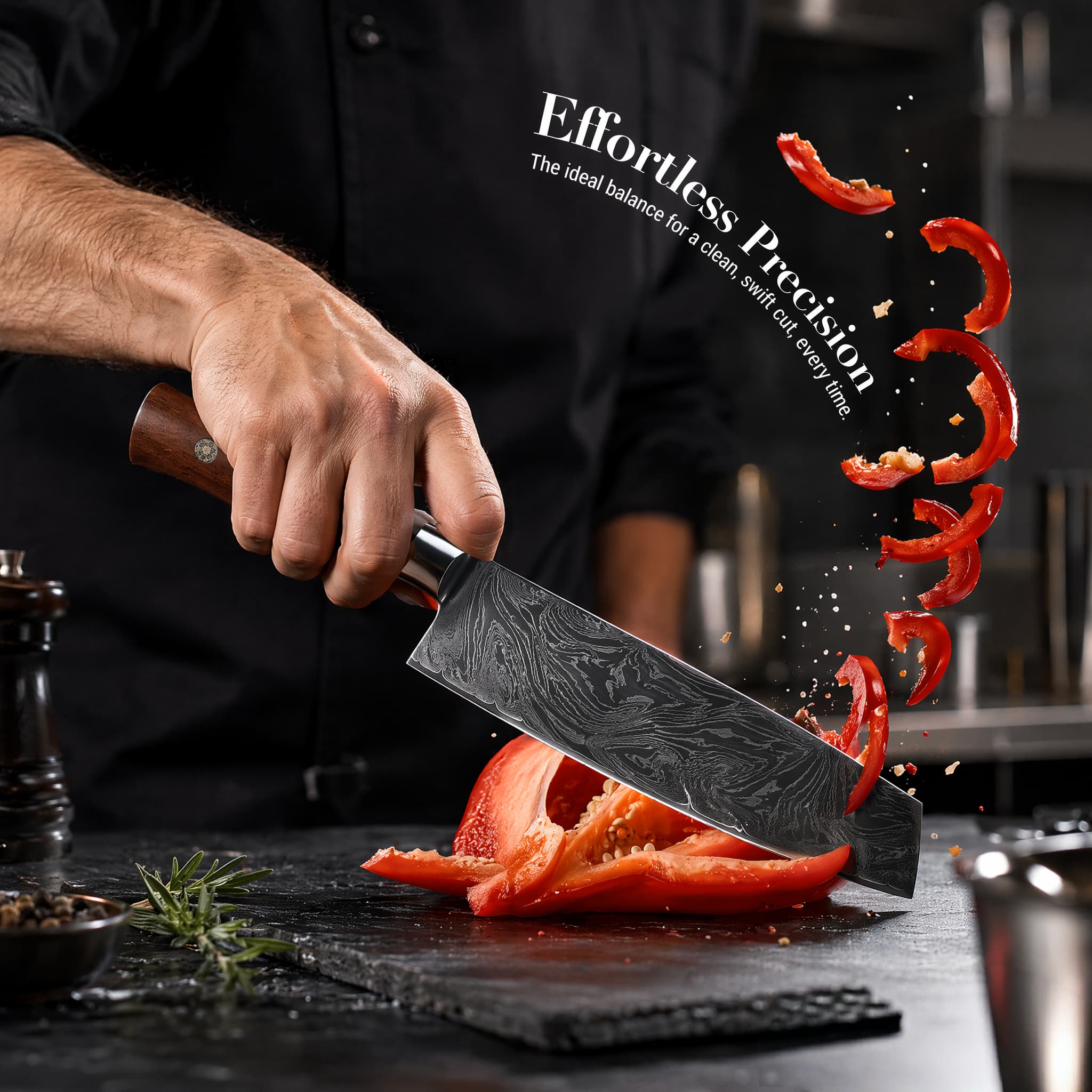 7 Inch Authentic 67-Layer Damascus Steel Nakiri Knife with Solid Ebony Wood Handle Main image