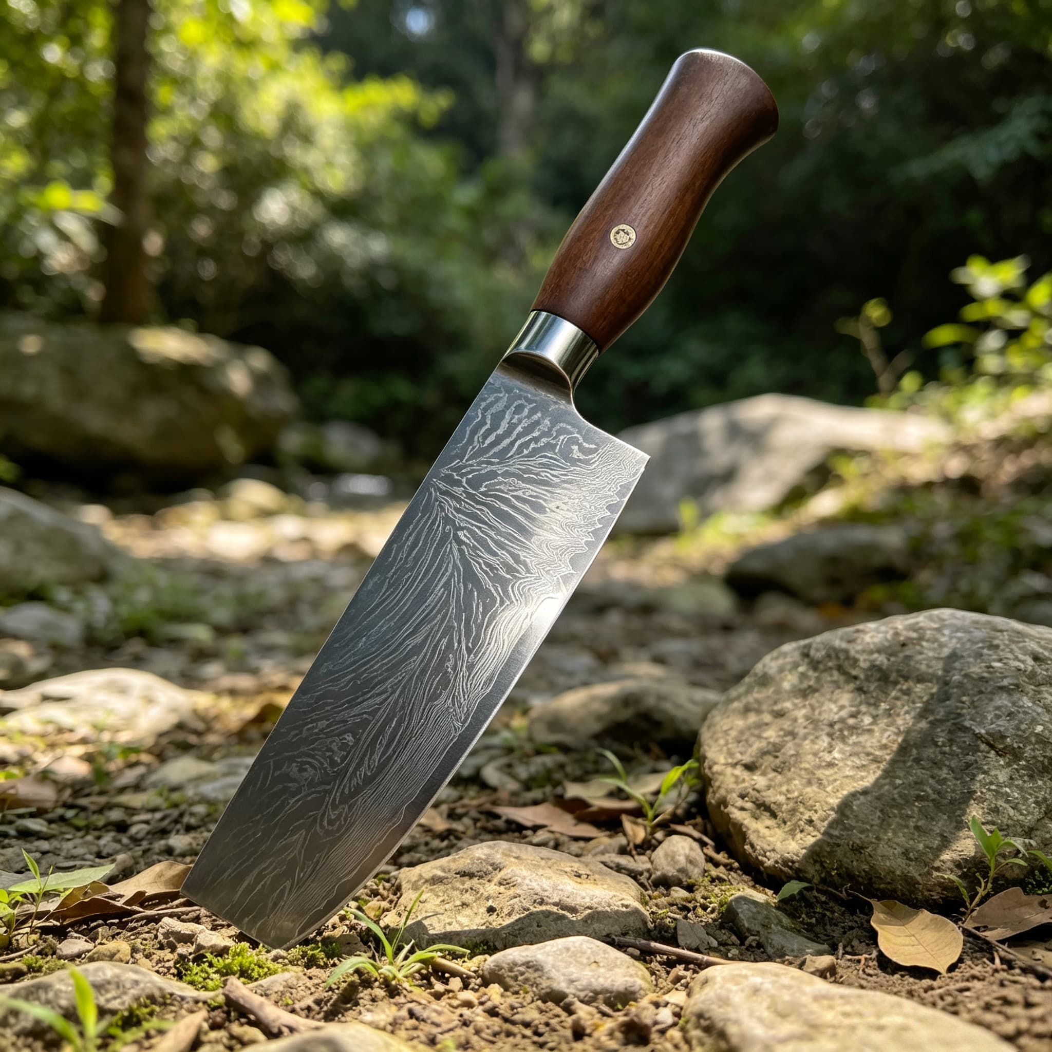 7 Inch Authentic 67-Layer Damascus Steel Nakiri Knife with Solid Ebony Wood Handle
