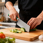 7 Inch Nakiri Knife - 67-Layer Damascus Steel Japanese Vegetable Chef Knife, Ultra-Sharp VG10 Core Blade with Ergonomic Deep Green Stabilized Wood Handle, Professional Kitchen Knife for Slicing, Dicing & Chopping Vegetables