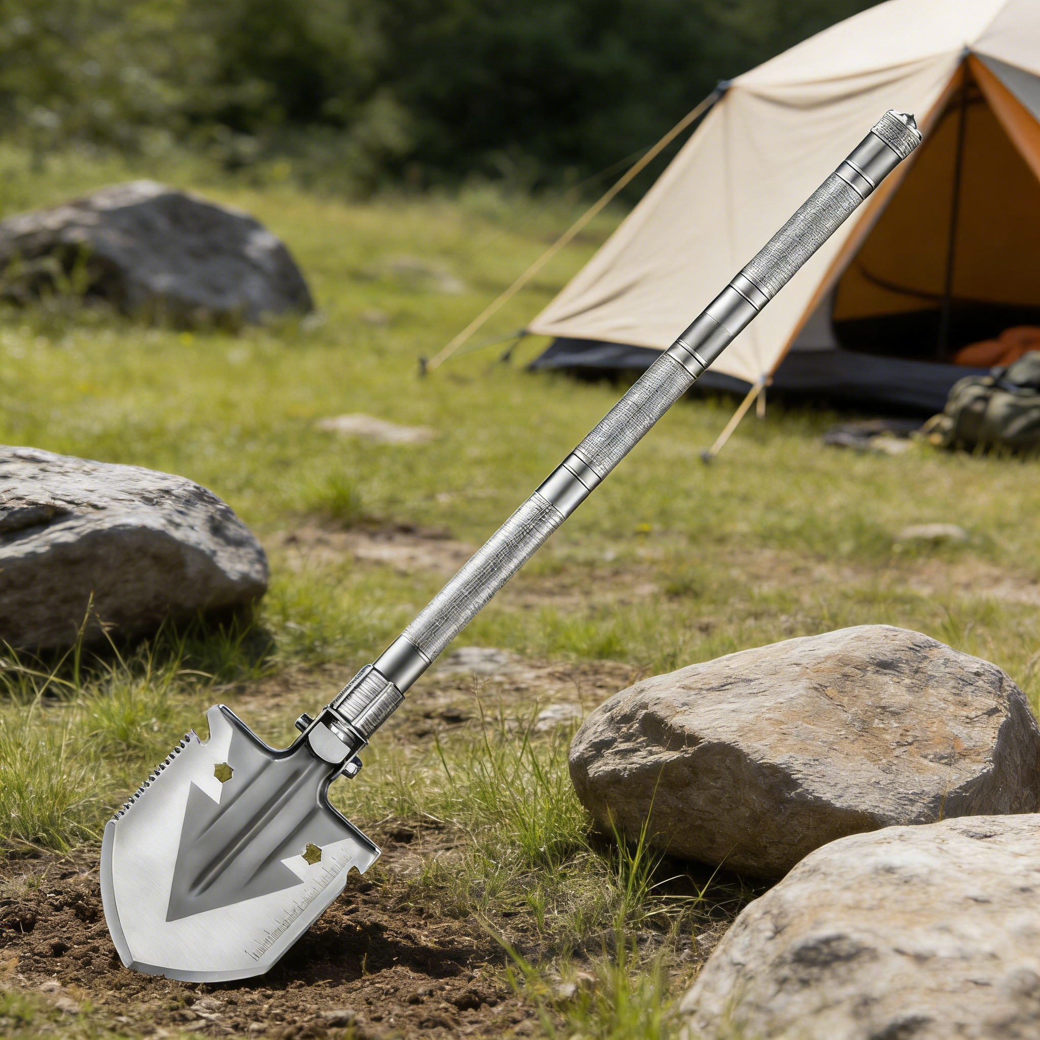 Portable Multi-Functional Outdoor Shovel, Detachable Survival Tool Main image
