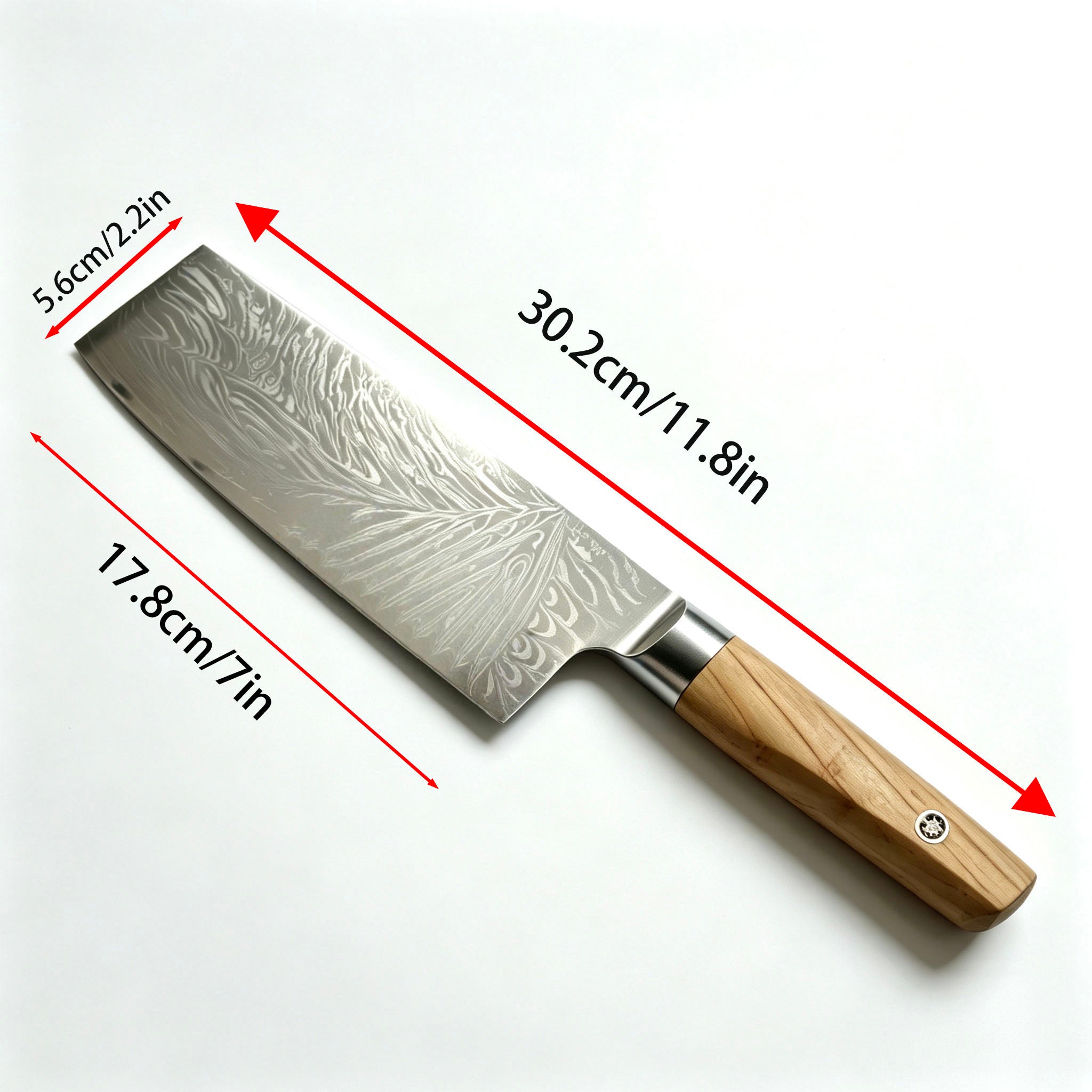 Damascus NAkiri 7-inch Sharp Meat and Vegetable Kitchen Knife, Multi-Purpose Asian Chef's Knife, Suitable for Home and Professional Kitchens, with Ergonomic Handle Secondary image