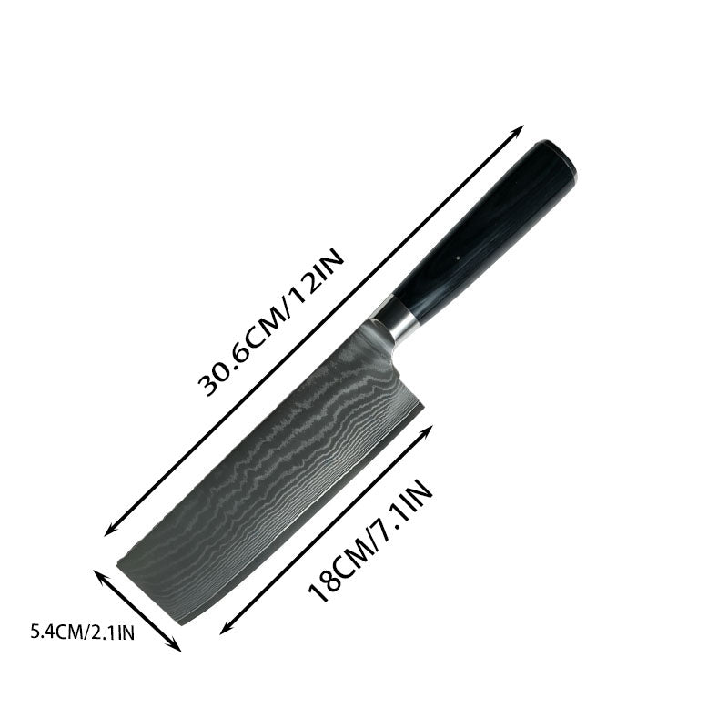 7 Inch 67-Layer High Carbon Damascus Steel Nakiri Knife, Ebony Wood Handle Japanese Vegetable Cleaver for Home & Professional Cooking Secondary image