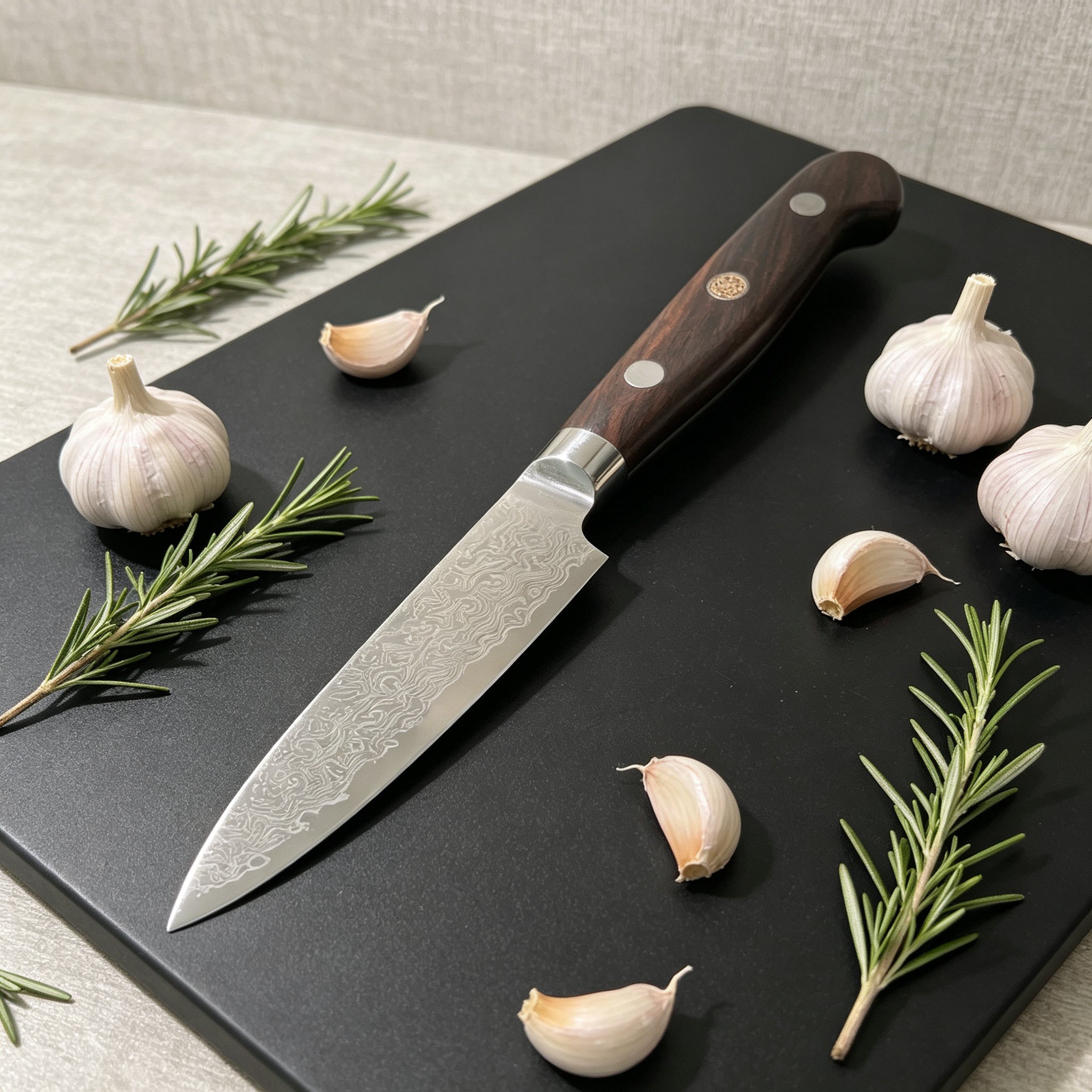 5 Inch 67-Layer Damascus Multipurpose Utility Paring Knife, Ergonomic Color-Stained Hardwood Handle Secondary image