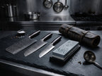 3 Pieces 67-Layer 9Cr18 Damascus Kitchen Knife Set, Ebony Wood Handle, Paring/Santoku/Slicer Premium Chef Knives