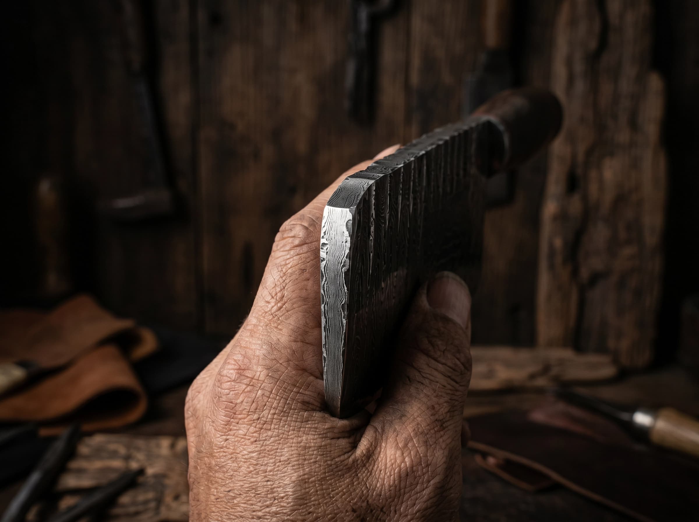 67-Layer 9Cr18 Damascus Chinese Cleaver Knife